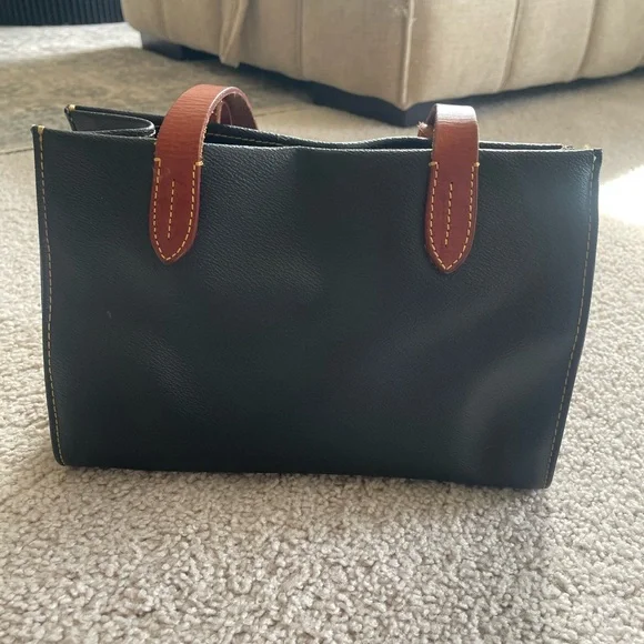 Dooney & Bourke Black and Brown Satchel Purse - Picture 2 of 9